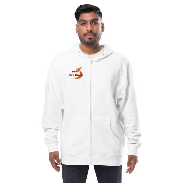 Team Fire Hawk II Unisex fleece zip up hoodie