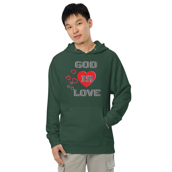 God is Love Unisex midweight hoodie