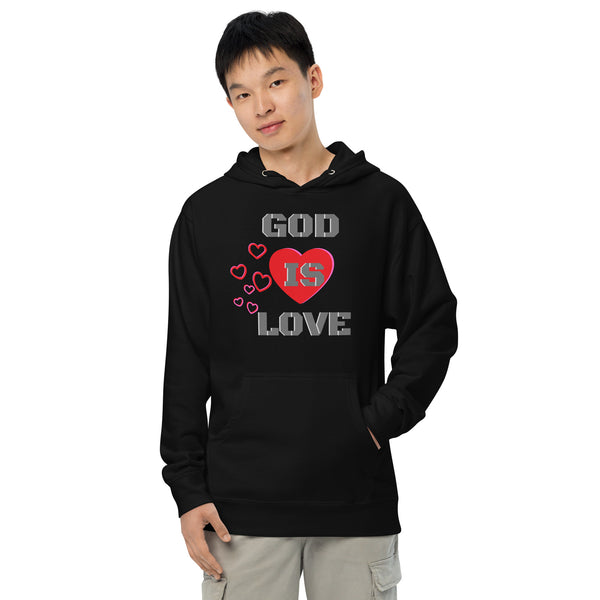 God is Love Unisex midweight hoodie