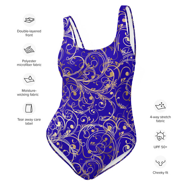 Regal Blue One-Piece Swimsuit