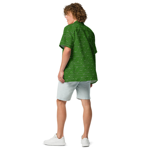 Level Up Green Unisex Button Shirt