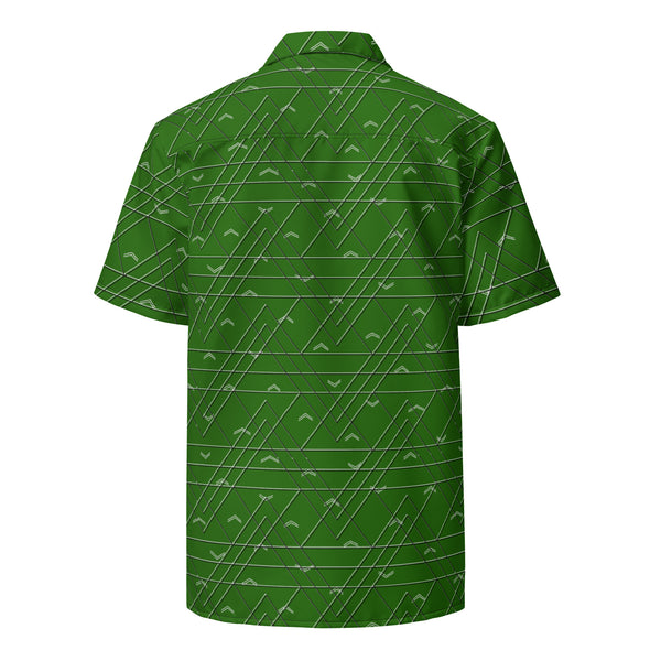 Level Up Green Unisex Button Shirt