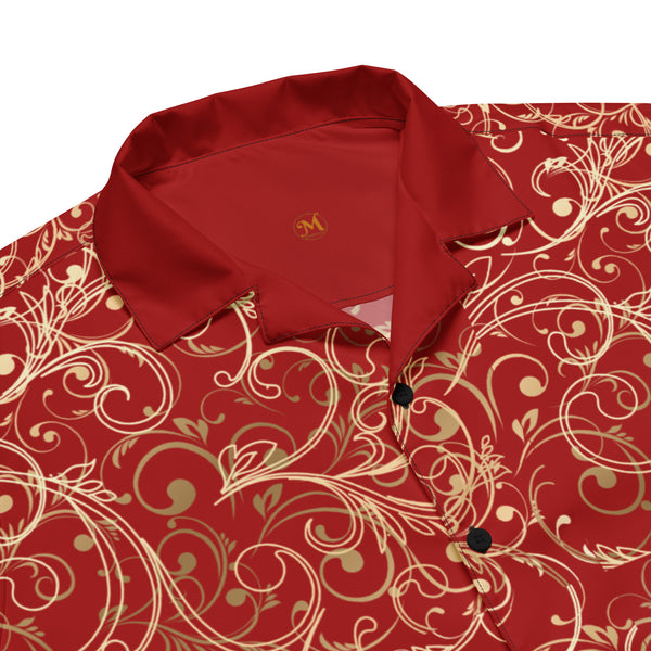 Regal Red Unisex Button Shirt