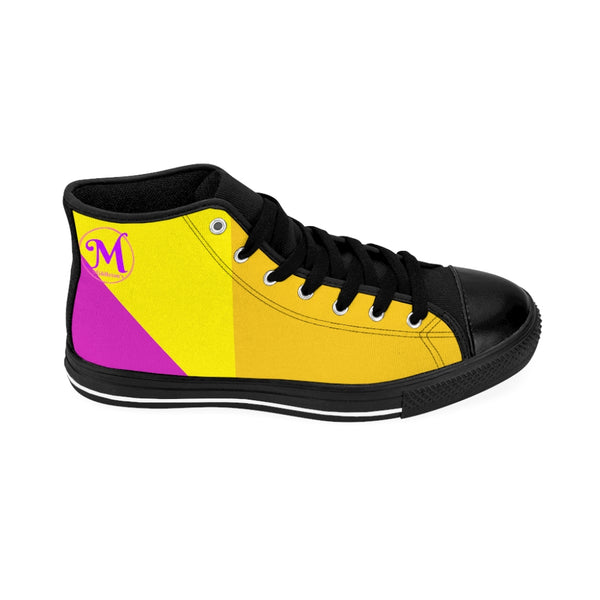 Yellow & Pink Women's High-top Sneakers