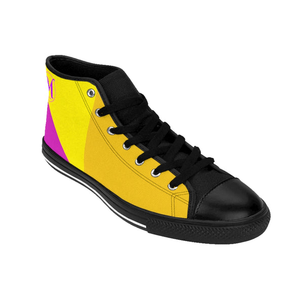 Yellow & Pink Women's High-top Sneakers