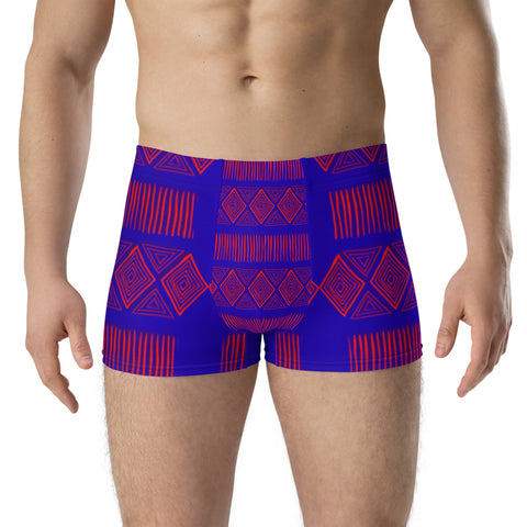 Royal Tribal Red and Blue Boxer Briefs
