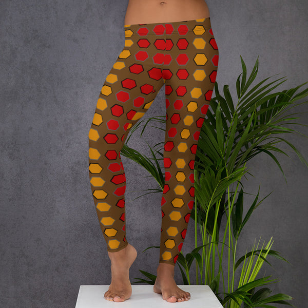 Red and Gold Leggings