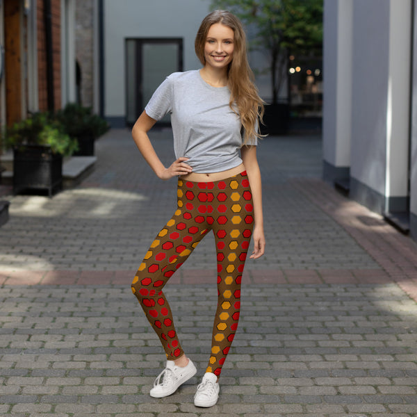 Red and Gold Leggings