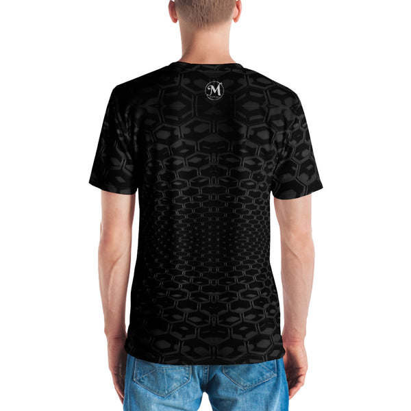3-D Black Honeycomb Men's T-shirt