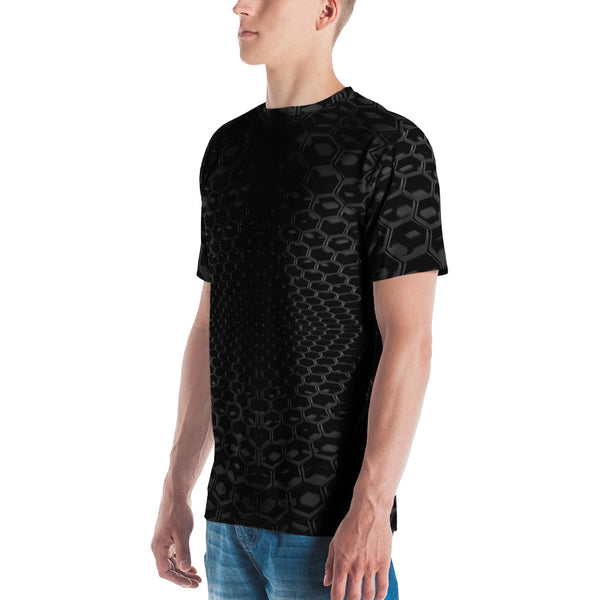 3-D Black Honeycomb Men's T-shirt