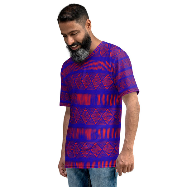 Royal Tribal Red and Blue Men's T-shirt