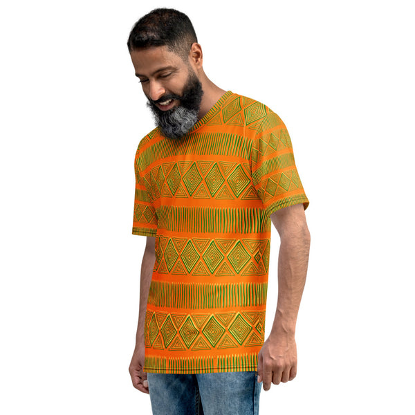 Orange and Green Royal Tribal Men's T-shirt