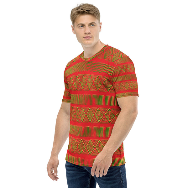 Royal Tribal Red and Green Men's T-shirt