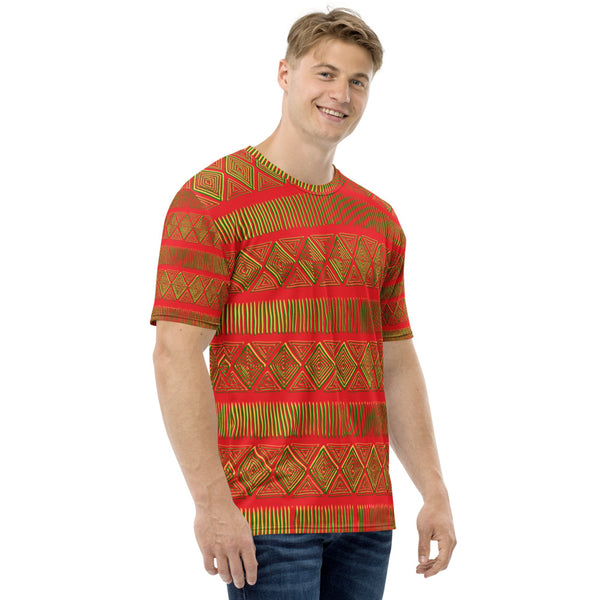 Royal Tribal Red and Green Men's T-shirt