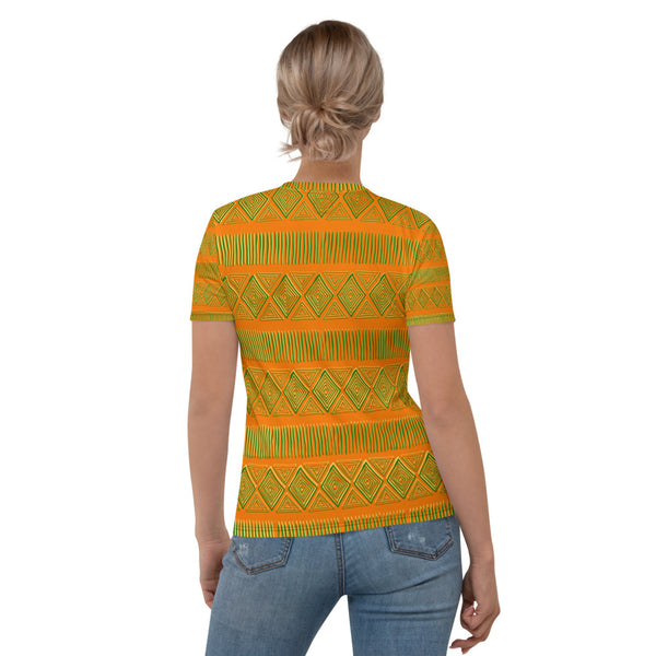 Orange and Green Royal Tribal Women's T-shirt