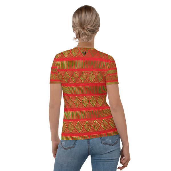 Royal Tribal Red and Green Women's T-shirt