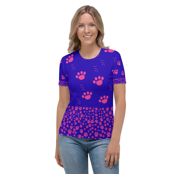 Pink Puppy Paws Women's T-shirt