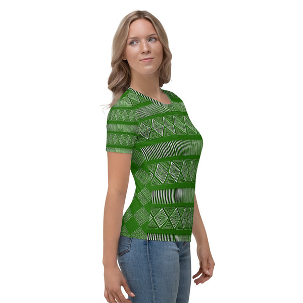 Royal Tribal Lit Green Women's T-shirt