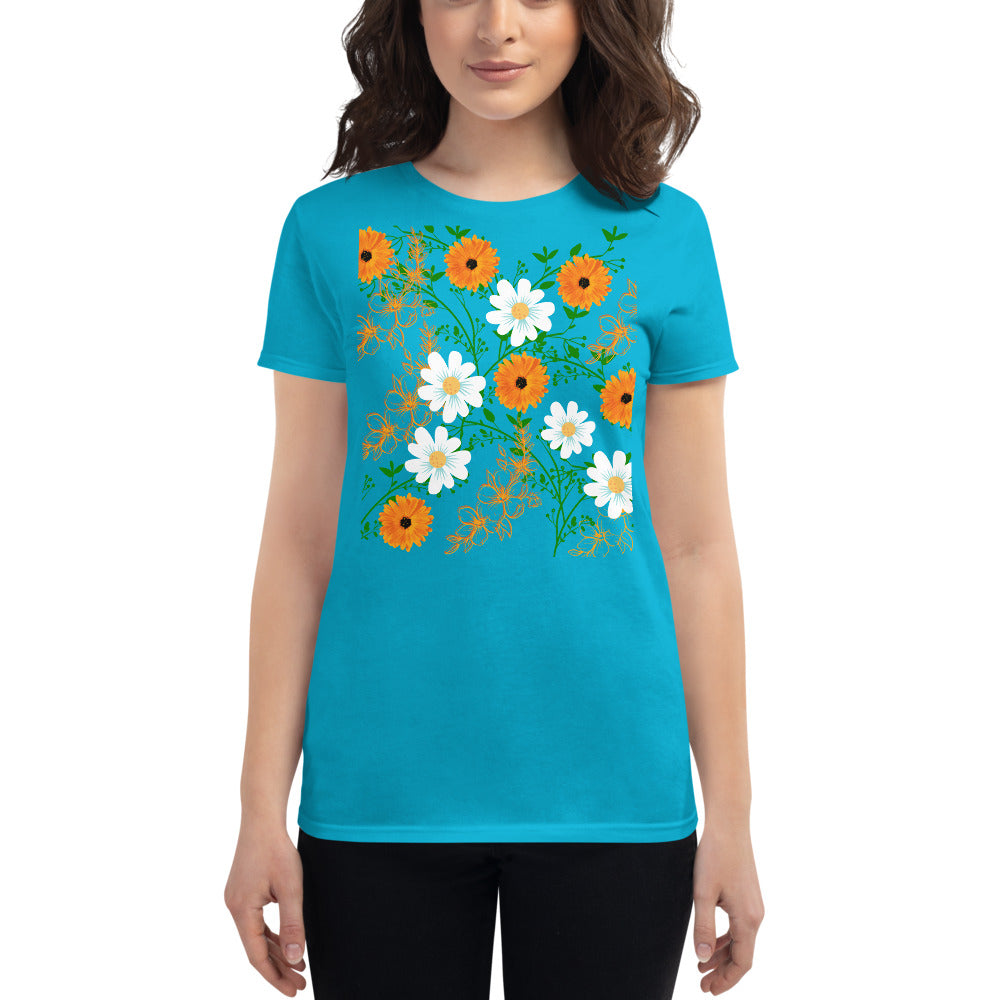 Just My Size GTJ181 Y06069 Tropical Flower Short Sleeve Graphic Tee