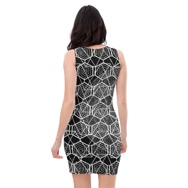 Tribal Black Fitted Dress - By Middleton
