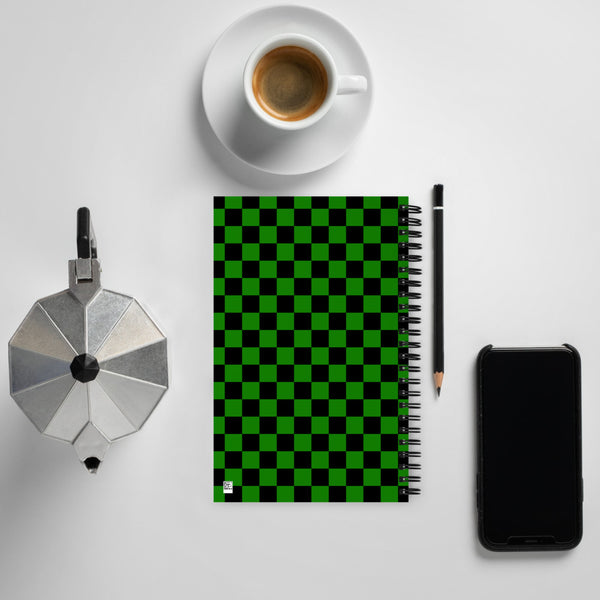 Green Checked Spiral notebook